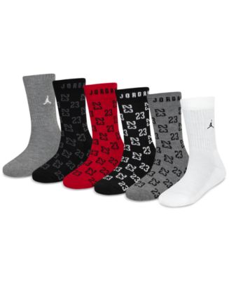 Jordan Big Kids Monogram Essential Crew Socks, Pack of 6 - Macy's