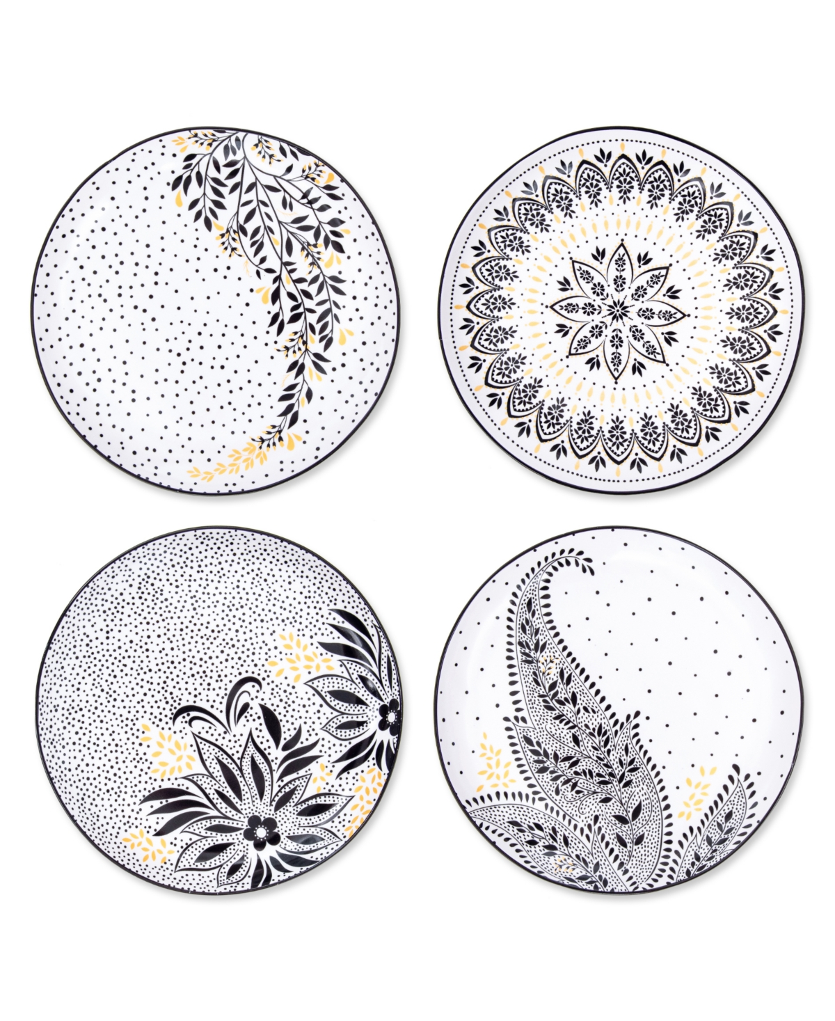 Sara Miller Artisanne Noir Salad Plates, Set of 4 - White