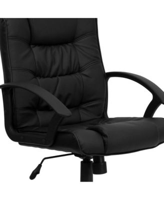 Mid-Back Leather Ripple And Accent Stitch Upholstered Swivel Task Office Chair With Arms