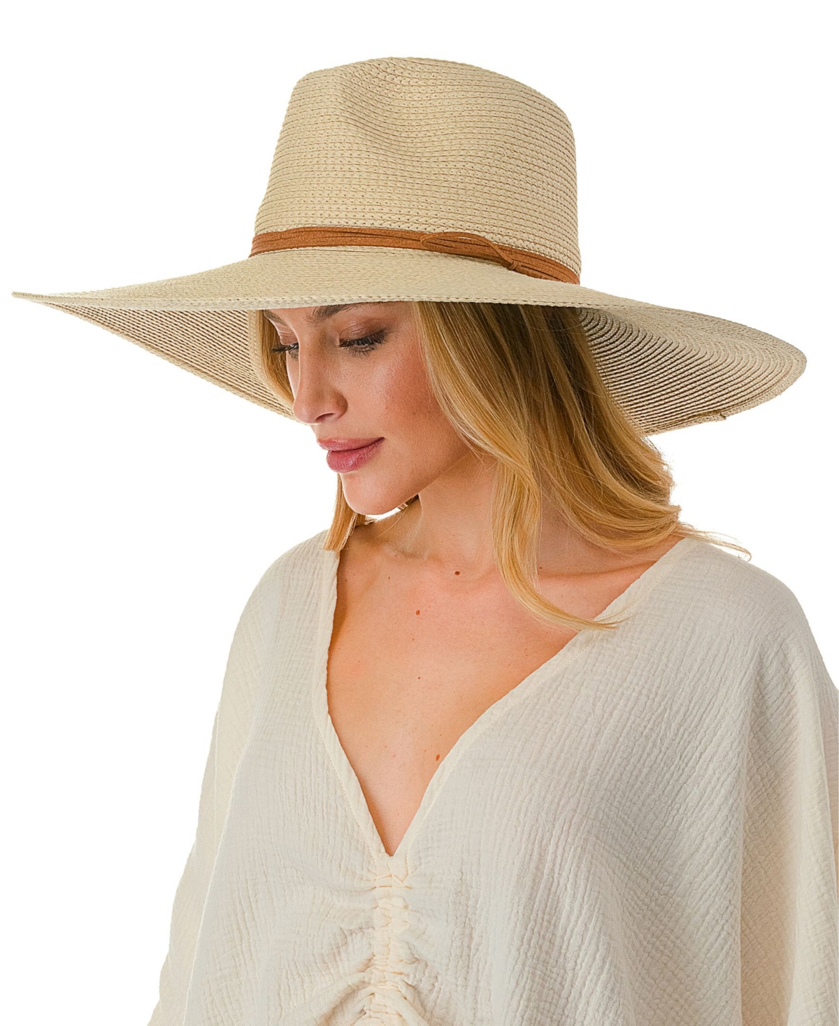 Shop Marcus Adler Women's Straw Floppy Hat In Light Tan