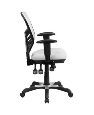 Mid-Back Mesh Triple Paddle Swivel Ergonomic Office Chair With Adjustable Arms