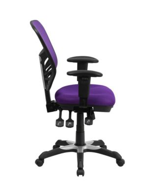 Mid-Back Mesh Triple Paddle Swivel Ergonomic Office Chair With Adjustable Arms