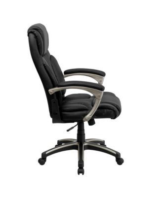 High Back Folding Leather Executive Swivel Office Chair With Arms