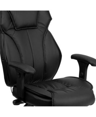 High Back Leather Multifunction Executive Swivel Ergonomic Office Chair With Lumbar Support Knob With Arms