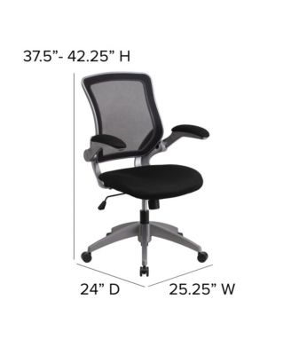 1 PC Metal Mid-Back Mesh Swivel Ergonomic Task Office Chair With Frame & Flip-Up Arms