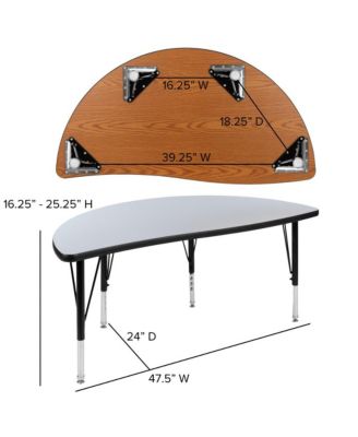 47.5" Circle Wave Collaborative Laminate Activity Table Set With 14" Student Stack Chairs