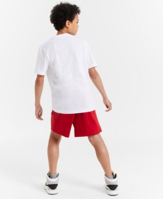 Big Boys Jumpman Air Embroidery T-Shirt & Mesh Logo Shorts 