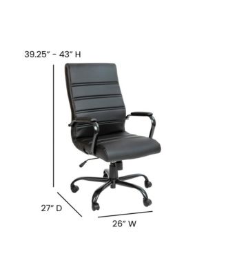 1 Pc Faux Leather Padded Arm Contemporary High-Back Office Chair