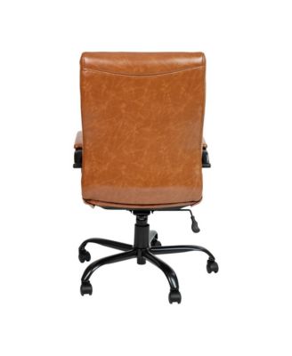 1 Pc Faux Leather Padded Arm Contemporary High-Back Office Chair