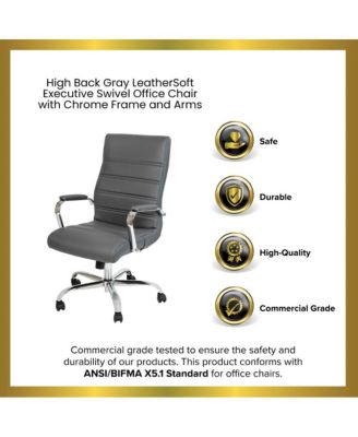 1 Pc Faux Leather Padded Arm Contemporary High-Back Office Chair