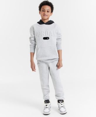 Jordan Big Boys Logo Embossed Heathered Fleece Hoodie Logo Print Heathered Fleece Joggers Created for Macy s Macy s