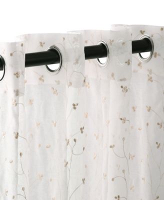 Embroidered Floral Sheer Grommet Top Curtains, 52" x 108" (Set of 2)