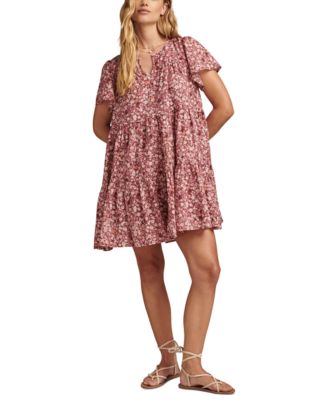 Esmee tie front tiered mini beach dress in black