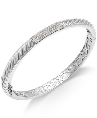 Macy's Diamond Bangle Bracelet In Sterling Silver (1/3 Ct. T.w.) - Macy's