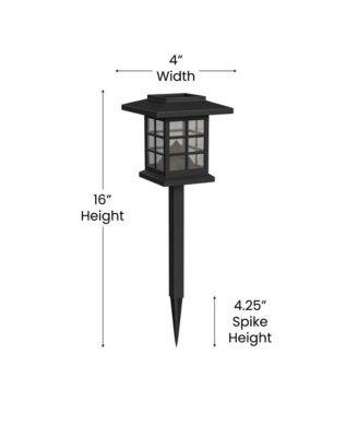 Lantern Style All-Weather Outdoor Led Solar Lights, Solar Powered Lights For Pathway, Garden, & Yard - Set Of 8