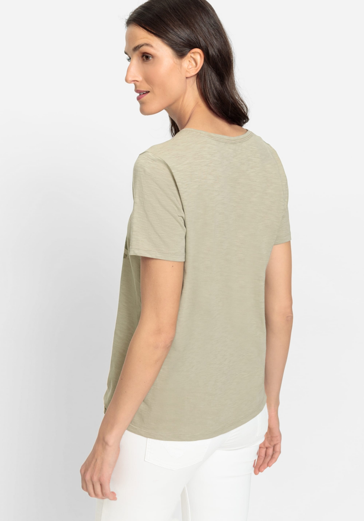 Olsen Women's 100% Cotton Short Sleeve Placement Print T-Shirt