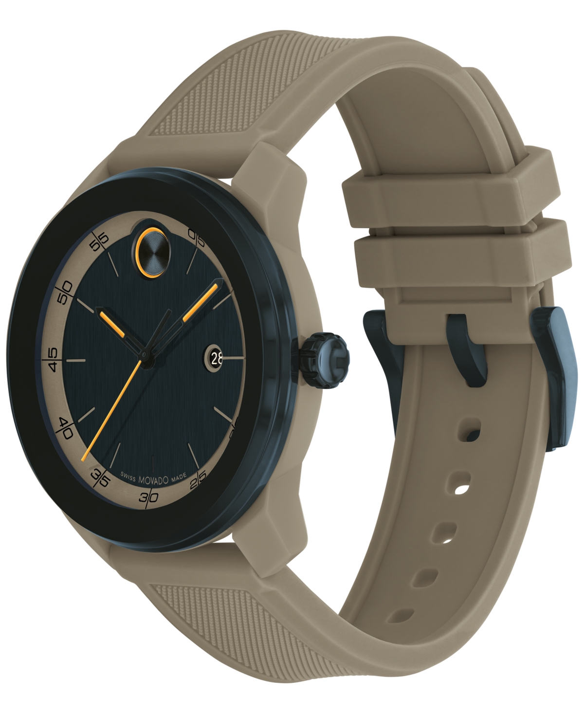 Movado Men's Swiss Bold Tr90 Gray Silicone Strap Watch 42mm In Gray