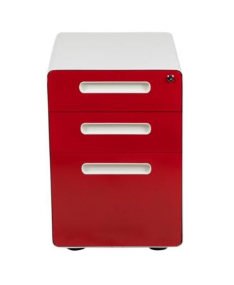 Ergonomic 3-Drawer Mobile Locking Filing Cabinet Storage Organizer