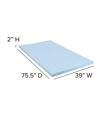 2 Inch Gel Infused Cool Touch CertiPUR-US Certified Memory Foam Topper - Twin