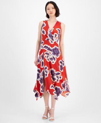 Anne Klein - Women's Floral-Print Midi Dress