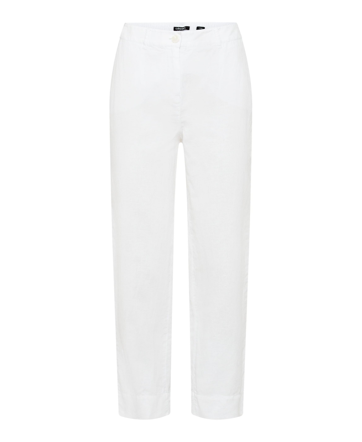 Olsen Women's Lisa Fit Straight Cropped Cotton Linen Pant