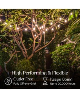 Ambience Pro Solar-Powered LED Thin Wire Globe String Lights with 15 Hooks, Soft White (27 ft.)