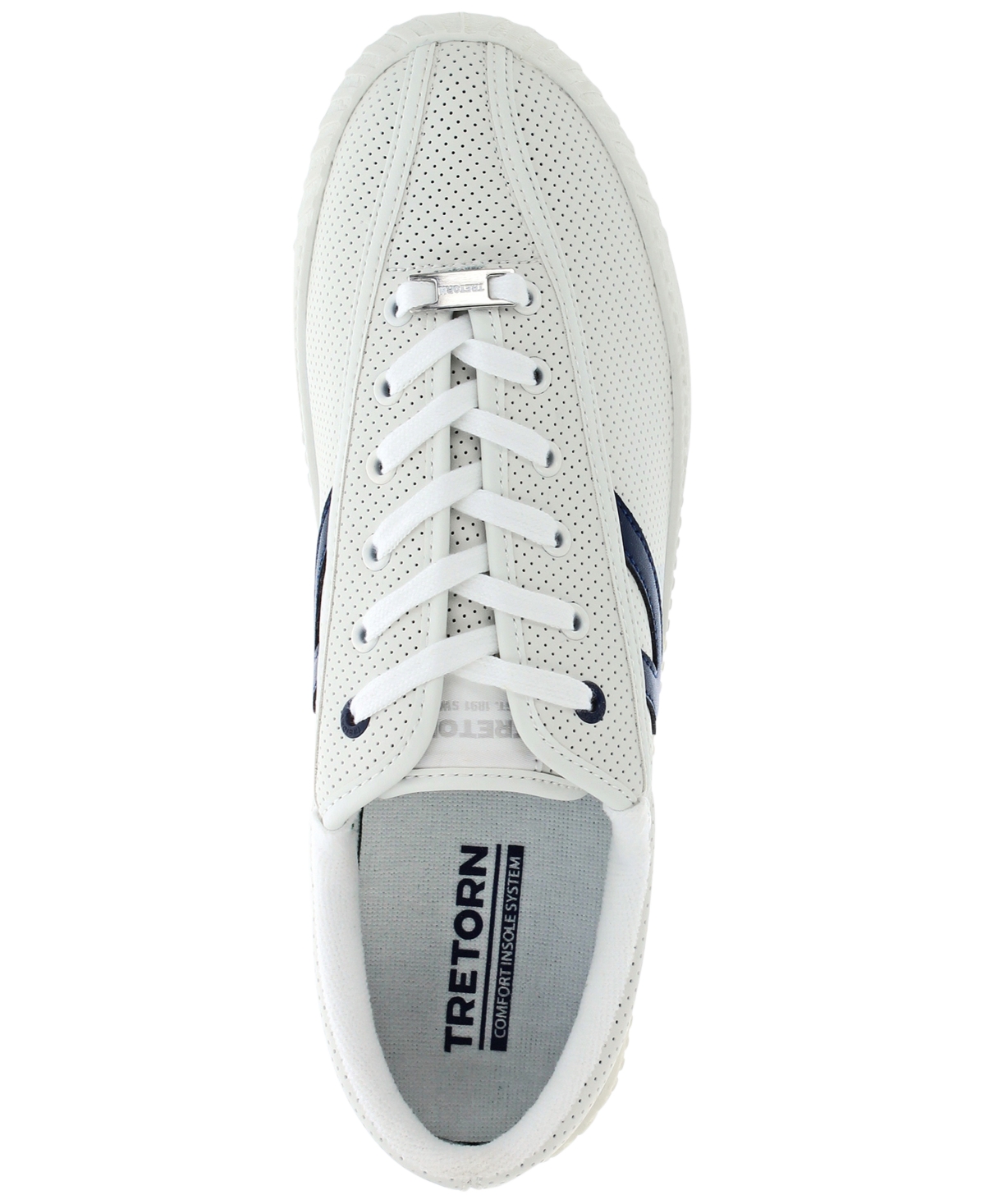 Tretorn Men s Nylite Plus Elite Perforated Leather Casual Sneakers from Finish Line White navy Smart Closet
