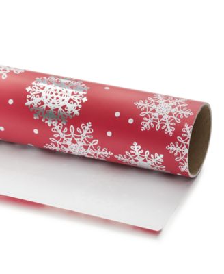Holiday Lane Red & White Snowflake Wrapping Paper, Exclusively at Macy’s