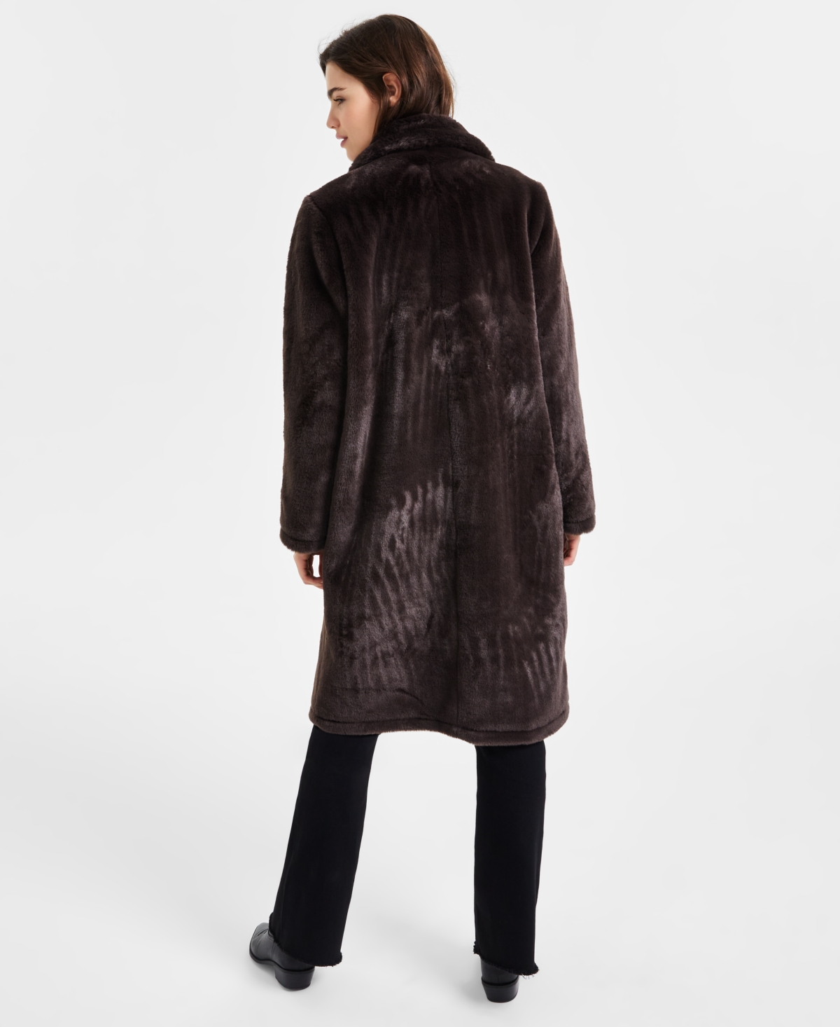 Jou Jou Juniors' Faux-Fur Double-Breasted Coat, Created for Macy's