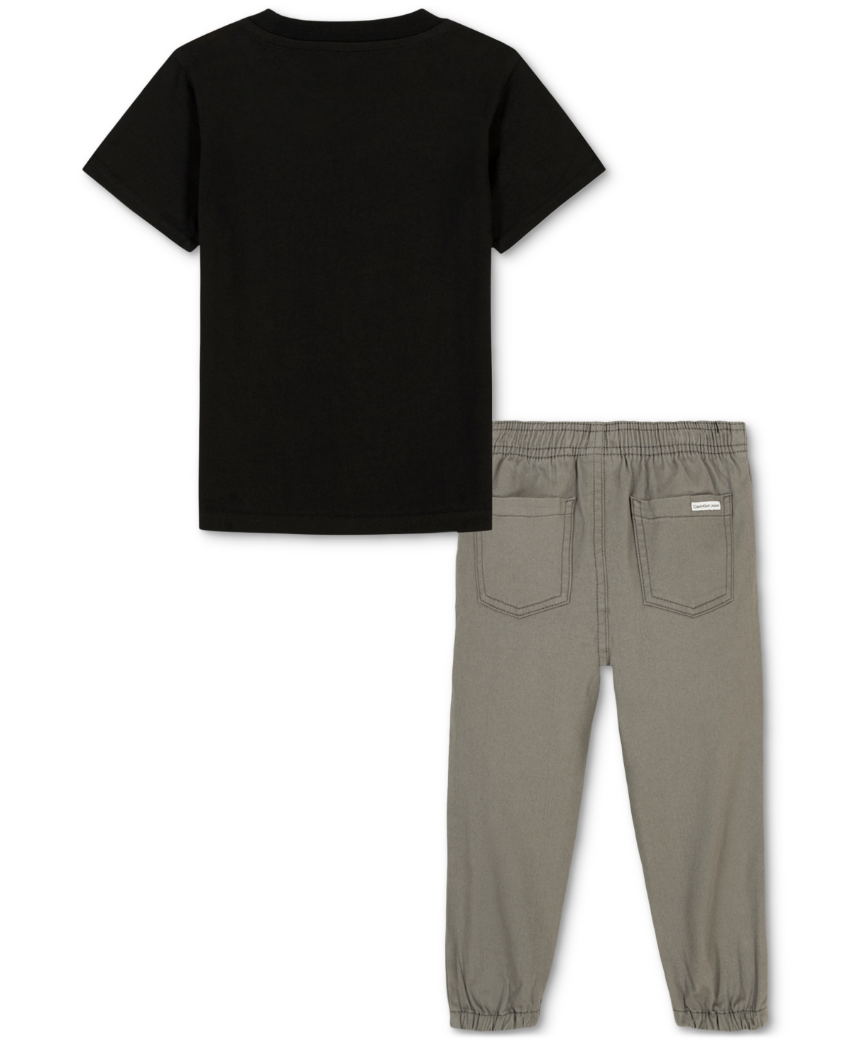 Calvin Klein Big Boys Short-Sleeve Classic Logo T-Shirt & Twill Jogger Pants, 2 Piece Set