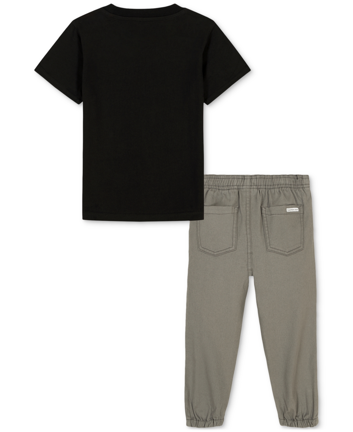 Calvin Klein Toddler Boys Short-Sleeve Classic Logo T-Shirt & Twill Jogger Pants, 2 Piece Set