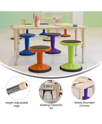 23.625"W X 47.25"L Rectangular Plastic Height Adjustable Activity Table