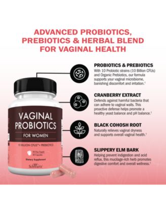 Vaginal Probiotics - Healthy Vaginal Odor & pH Balance - Prebiotics, Cranberry Extract, D Mannose, 30 Capsules