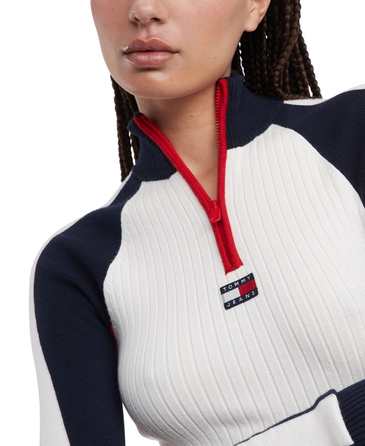 Tommy Jeans Women's Colorblock Ribbed Knit Bodycon Sweater Dress -/ MULTI