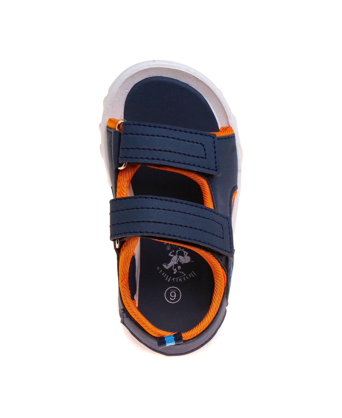 Shop Beverly Hills Polo Club Little Boys Double Strap Sports Sandals In Navy,orange
