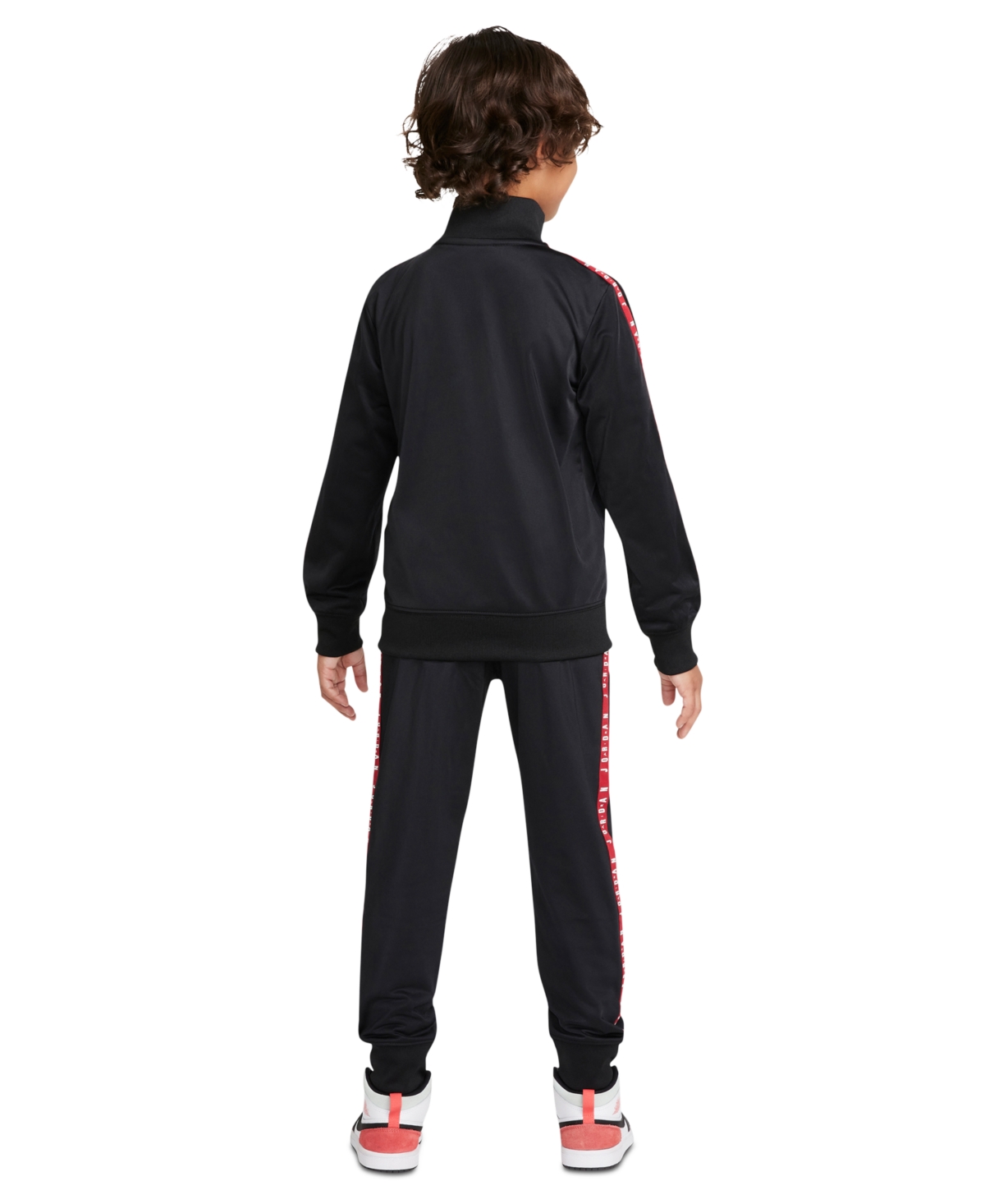 Jordan Little Boys Air Tricot Jacket And Pants, 2 Piece Set In Black