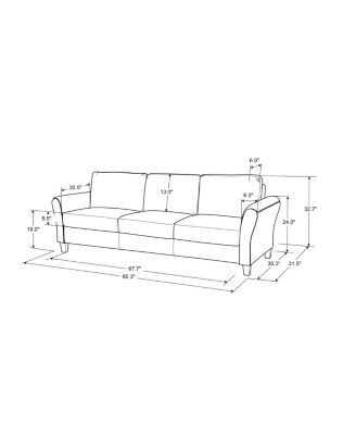 80.3" W Microfiber Wilshire Sofa with Rolled Arms