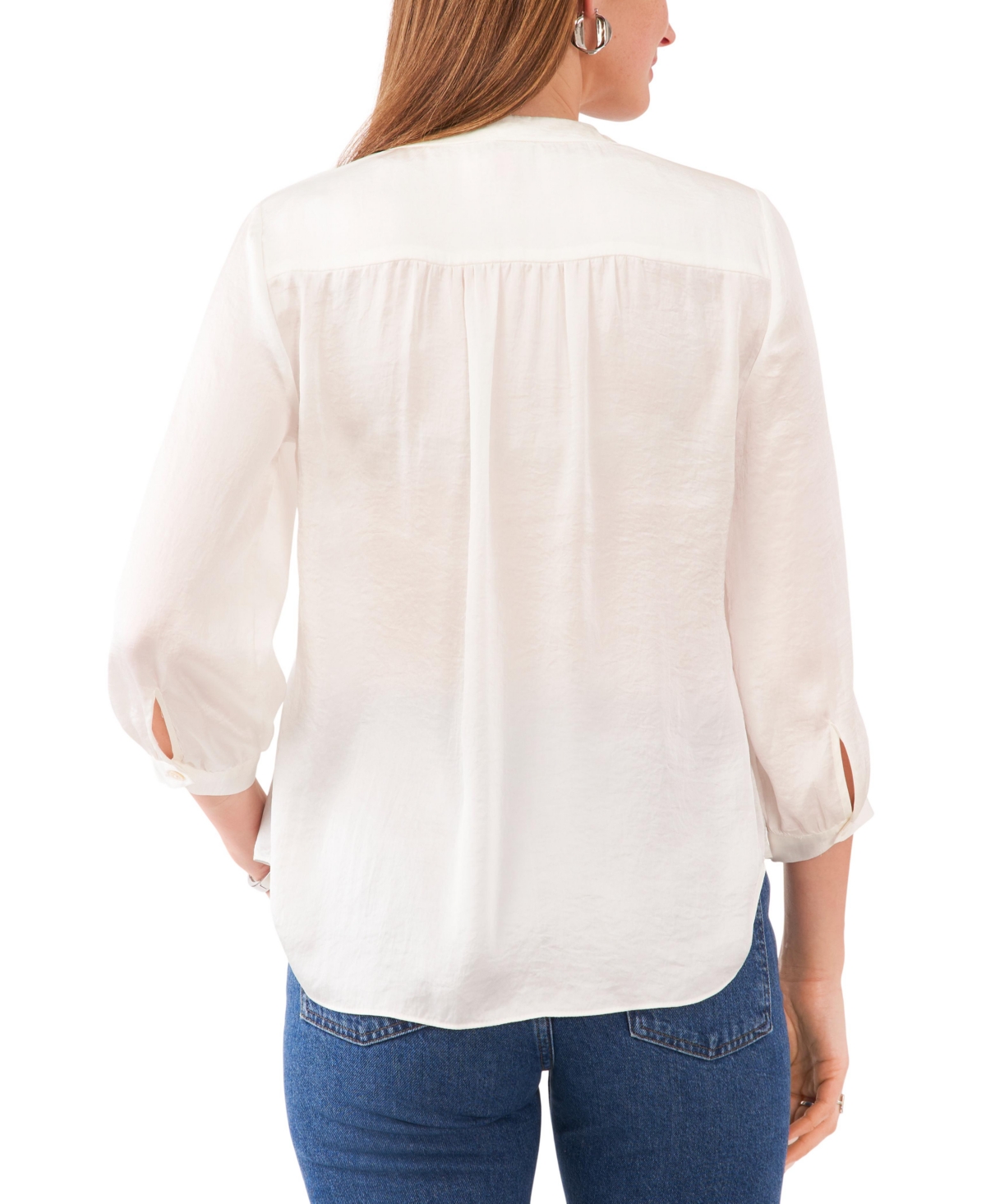 Vince Camuto Women's V-neck 3/4-sleeve Blouse In White