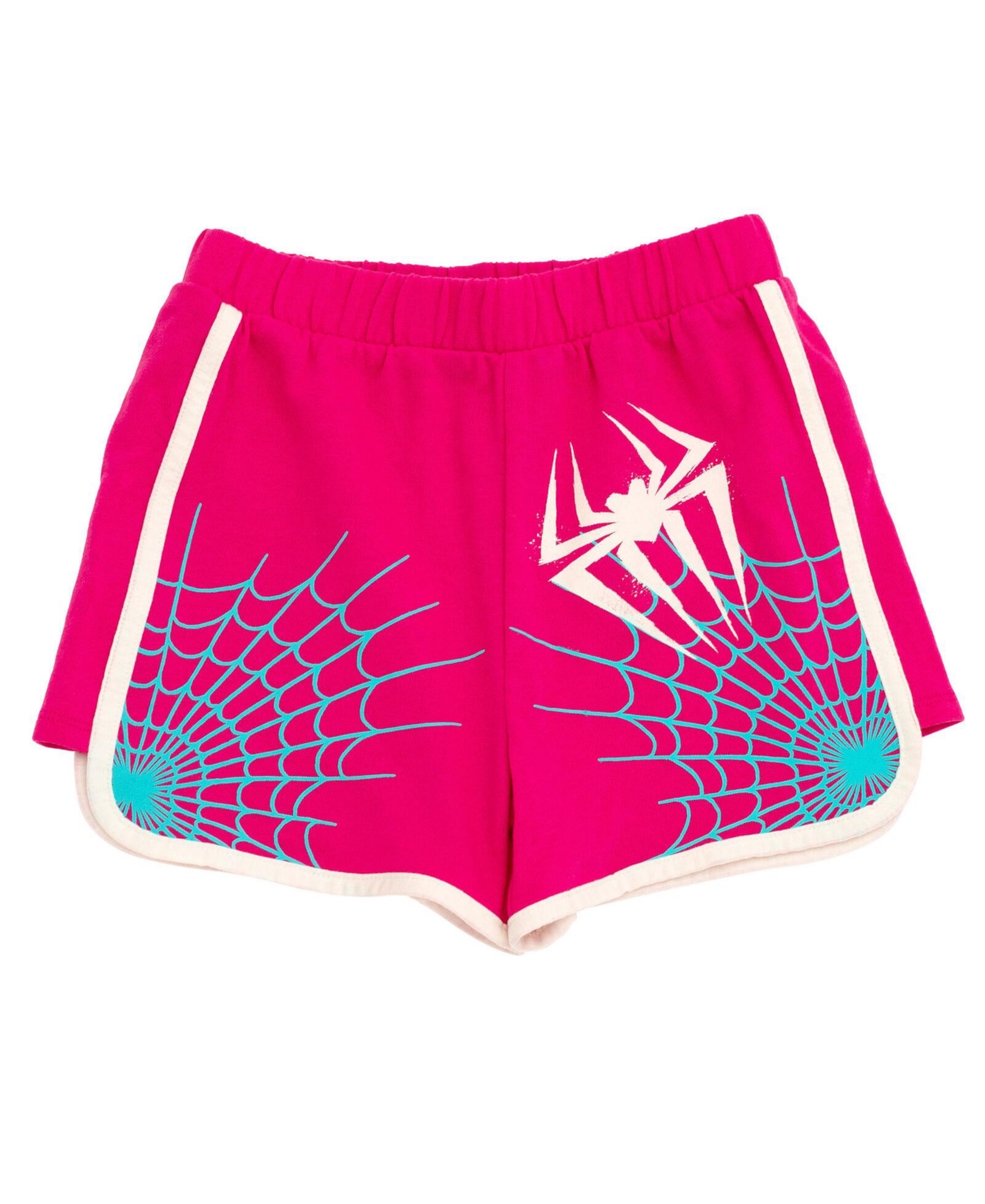 Marvel Girls Spider-Man Spider-Gwen Ghost Spider Hooded Cosplay Tank Top and French Terry Shorts Outfit Set - Ghost-spider cosplay
