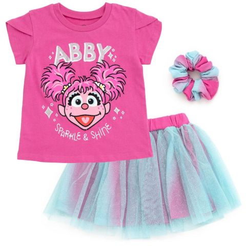 Комплект Sesame Street T-Shirt and Tutu Skirt Set для девочек-малышей, цвет: Розовый