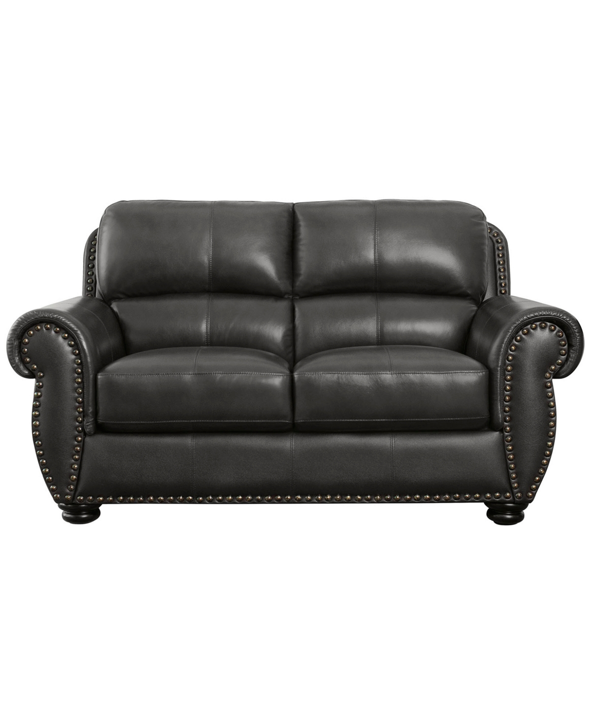 Abbyson Living Arther 64" Leather Traditional Loveseat In Gold