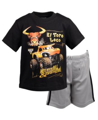 Monster Jam Toddler Boys T-Shirt and Shorts Outfit Set - Black