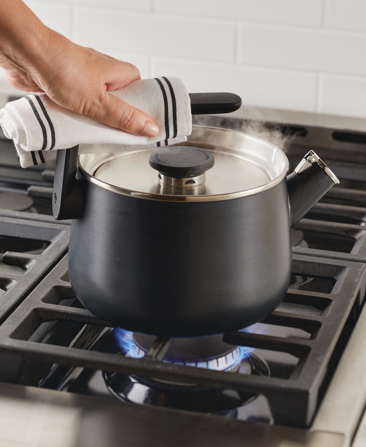 Kitchenaid Enameled Steel Induction 2 Qt Whistling Tea Kettle In White