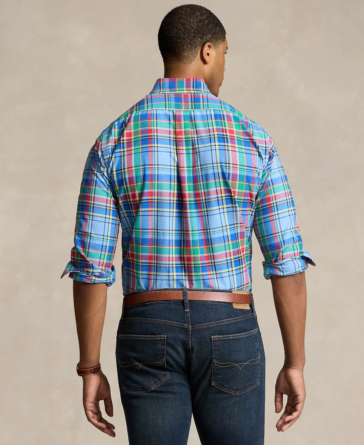 Polo Ralph Lauren Men's Big & Tall Plaid Cotton Oxford Shirt - 6343 Blue/red Multi