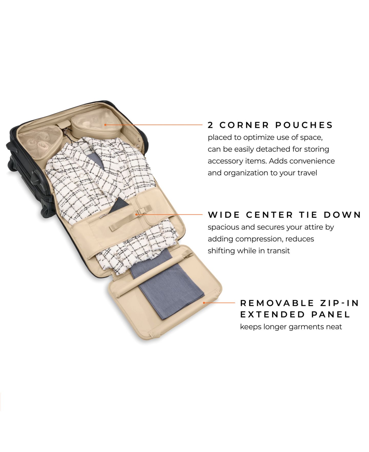 Сумка Briggs & Riley Baseline Tall Carry-On 2-Wheel Garment, цвет: Чёрный — фото 7