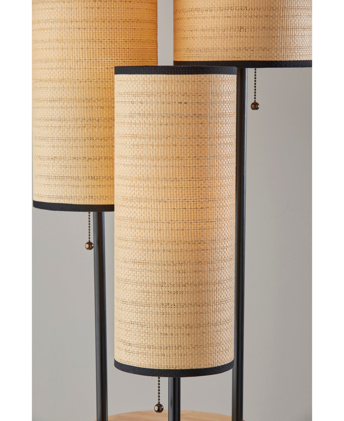 ADESSO 68.5" WOOD SHELVES TRIO FLOOR LAMP