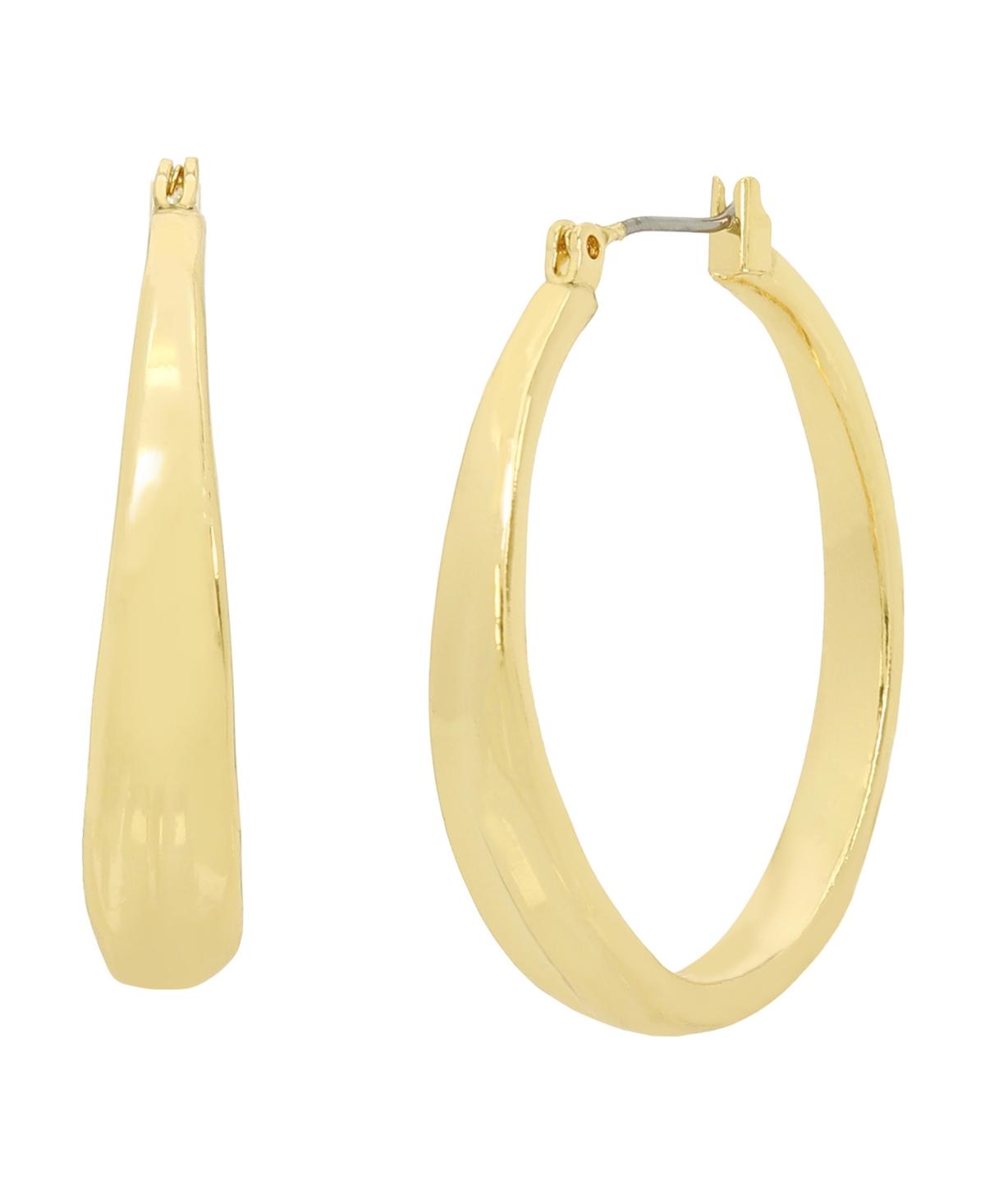 Gold Textured Hoop Earrings - Gold