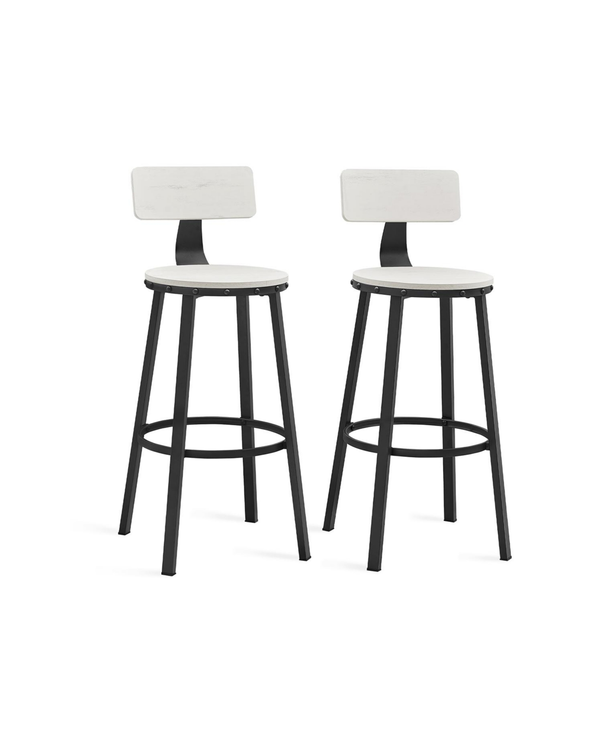 Slickblue Industrial Bar Stools with Backrests Stylish and Durable Seating for Modern Spaces