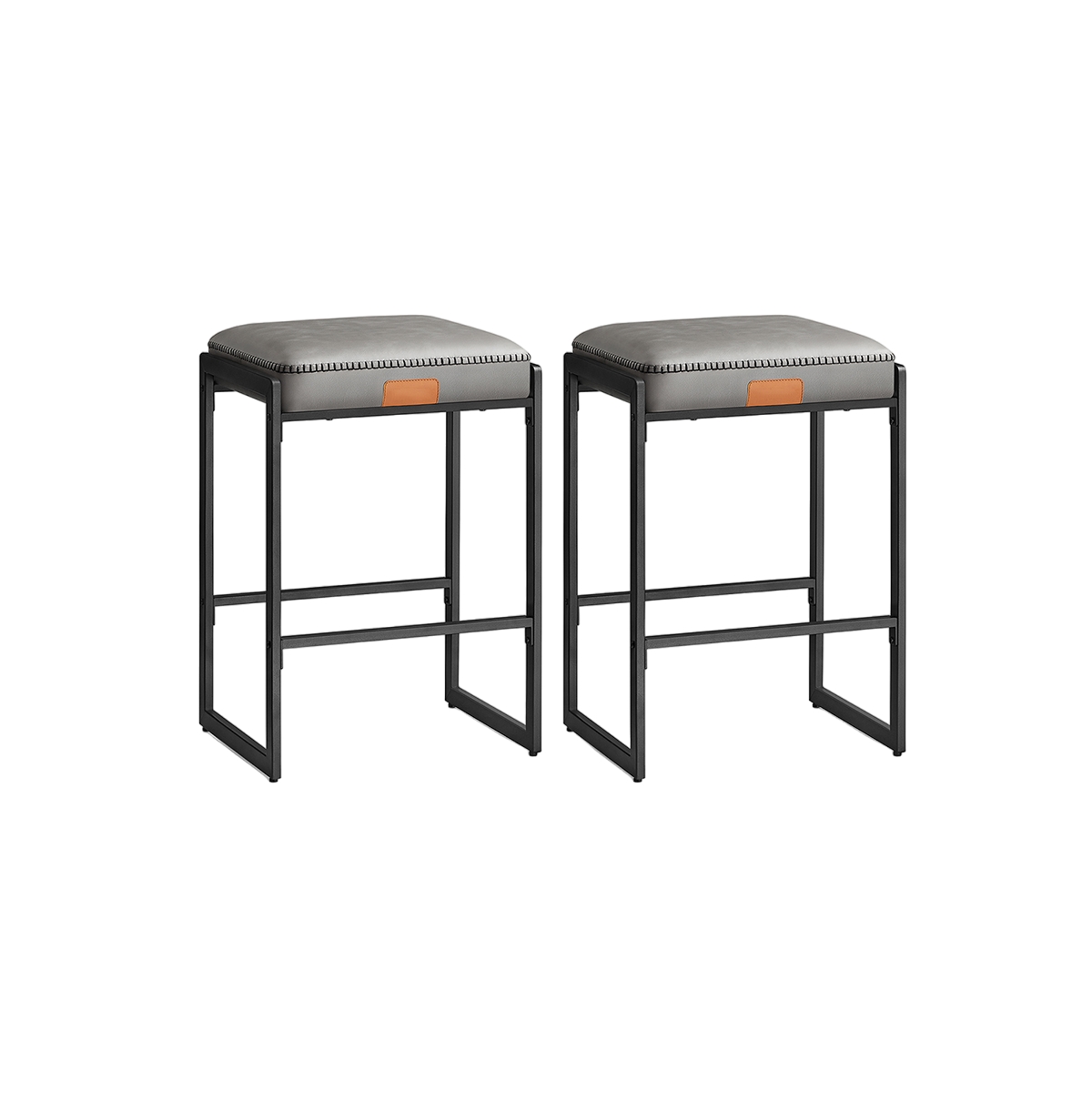 Slickblue Counter Height Bar Stools Set of 2, Synthetic Leather with Stitching