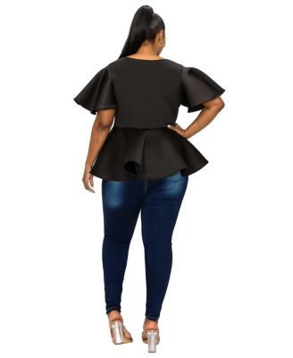 Plus Size Siobhan Neoprene Peplum Top